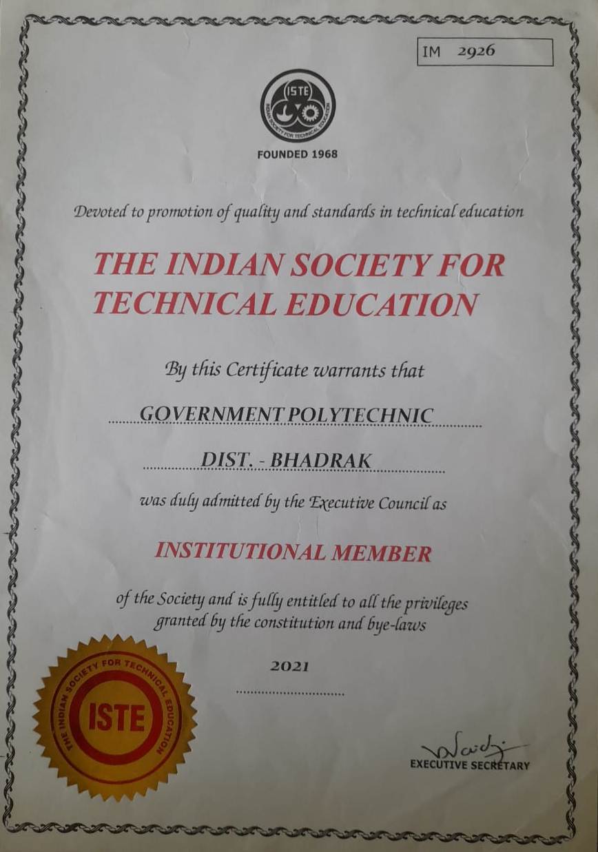 ISTE MEMBERSHIP CERTIFICATE